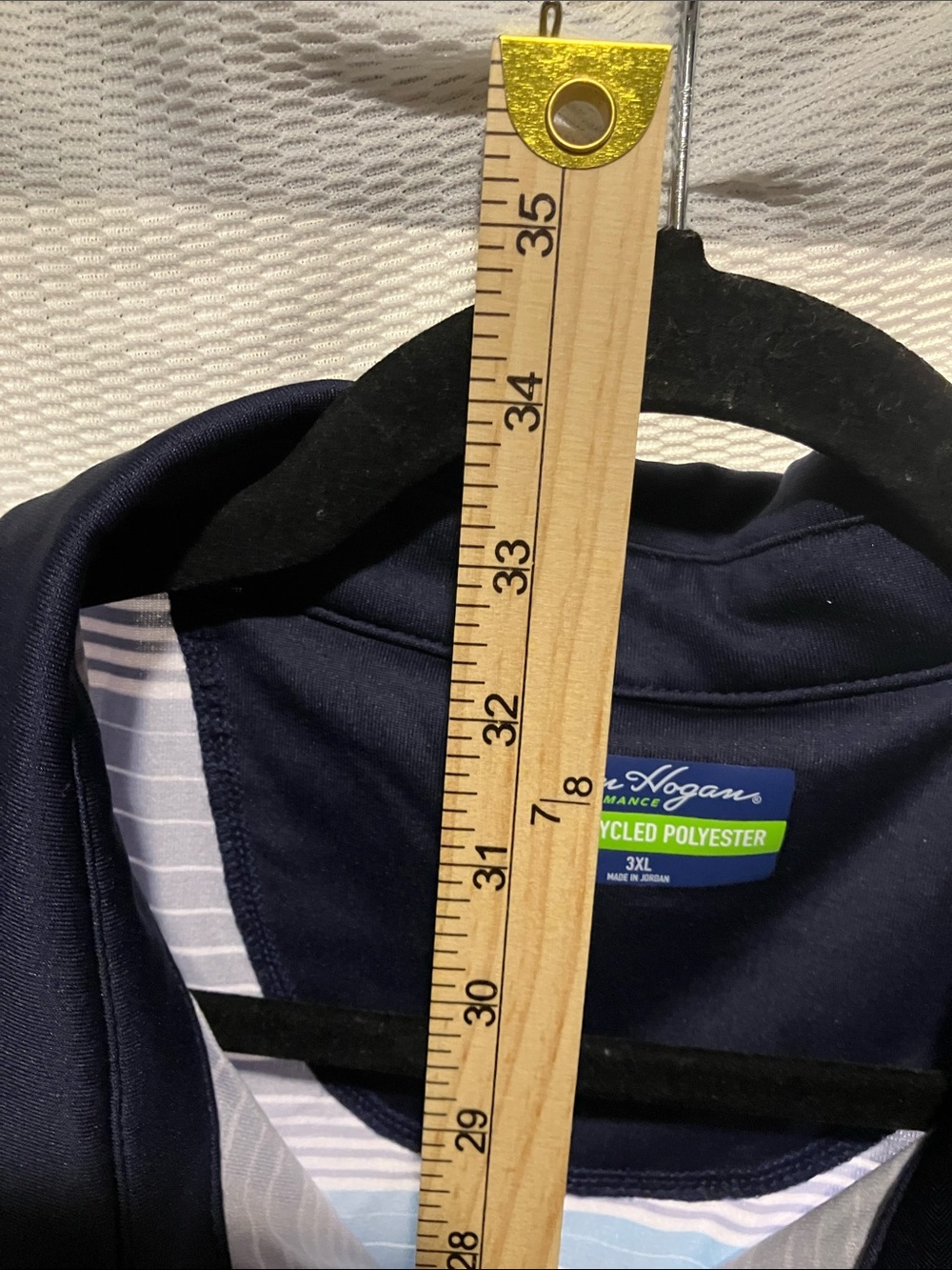 Hogan Navy and Teal Striped Polo Shirt - Picture 8 of 10